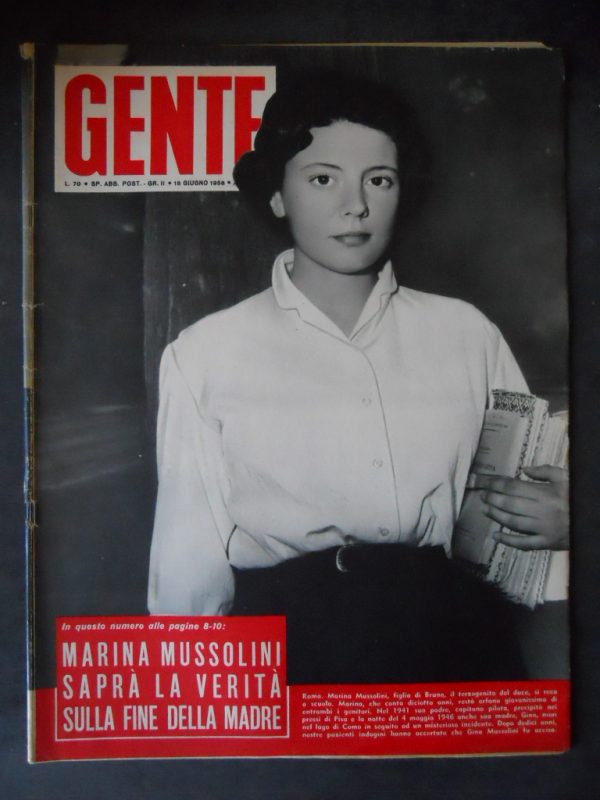 GENTE 25 1958 COPERTINA MARINA MUSSOLINI  [C57A]